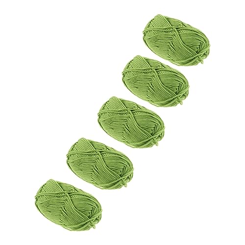 Housoutil 5 Rollen Milch-Baumwoll-Garn bastel materialien baumwoll string textilgarn нитки для вязания Baumwollgarn Kammgarn Stricken Bulk-Garn Webgarn Handstrickgarn Baumwolle Green von Housoutil