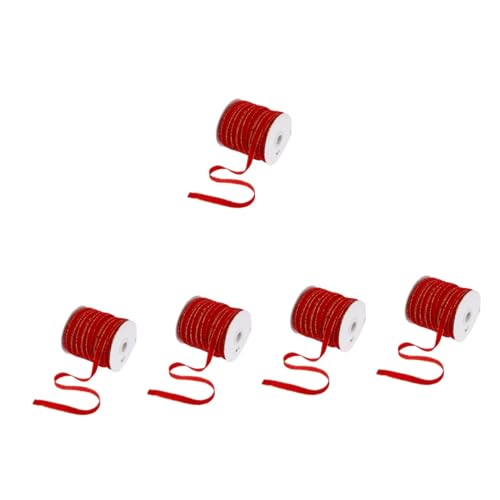 Housoutil 5 Rollen Rotes Velours Geschenkband mit Yards Robust und Formstabil für Weihnachtsdeko Schleifen und Geschenkverpackung Langlebiges Bastelband für Festliche DIY Projekte Housoutil 5 Rollen Rotes Velours Geschenkband mit Yards Robust und Formstabil für Weihnachtsdeko Schleifen und Geschenkverpackung Langlebiges Bastelband für Festliche DIY Projekte von Housoutil