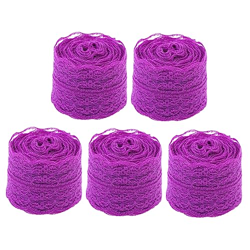 Housoutil 5 Rollen Spitzenband Zum Verpacken Weihnachtsband Blumenstraußzubehör Geschenkdekor Schleifenbänder Band Zum Verpacken Von Geschenken Bindebänder Geschenkband Lila von Housoutil