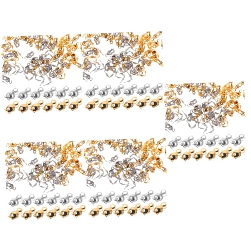Housoutil 5 Sätze Baozikou Crimp-abdeckungen Knoten Schmuck Gold Verschluss Perlen Halskette Machen Endschnalle Armband Machen Endschnalle Crimp-endkappen Rostfreier Stahl 200 Stück * 5 von Housoutil