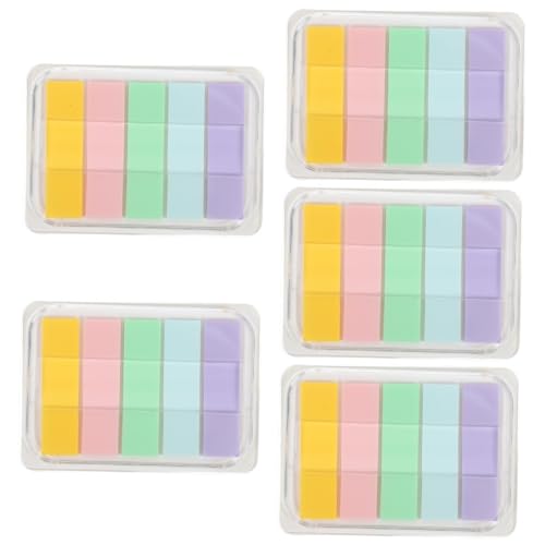 Housoutil 5 Sätze Buntfarbige Lesezeichen Selbstklebende Index Tabs für Wiederverwendbare Haftnotizen für Büro und Schule Buchzubehör für Dokumente und Notizen von Housoutil