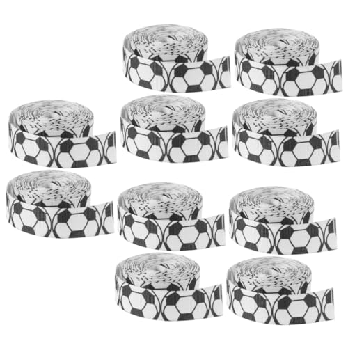 Housoutil 5 Sätze Fußball -dekorationsband Sportband Verpackung Satinband Sportpartyband Band Zum Verpacken Sport Thematisches Band Präsentieren Sie Ein Wickelband Stoff 2 Rollen * 5 von Housoutil