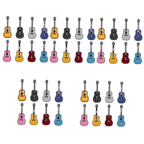 Housoutil 5 Sätze Gitarren-stoffaufkleber Klebrig Abdeckung Stoffflecken Patch Selbstklebender Stoff Gitarrenapplikationen Kleidung Kleiderflicken Aufbügeln Gestickte Anwendung 8 Stück * 5 von Housoutil