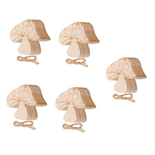 Housoutil 5 Sätze Holzstückchen Unvollendete Holz Applikationen für DIY Kunsthandwerk Bastelmaterial für Hochzeitsdekoration und Projekte von Housoutil