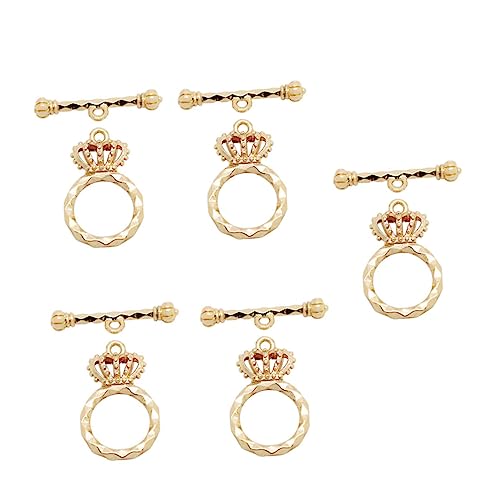 Housoutil 5 Sätze Metall Crown Ot Verschlüsse für und Armbänder T Bar Endverschluss Glänzende und Langlebige Schmuckherstellungsaccessoires für Kreative Projekte von Housoutil