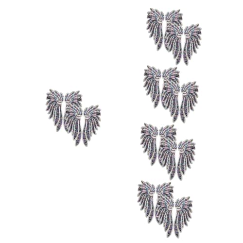 Housoutil 5 Sätze Pailletten-flügel-patch Party Feenflügel Für Erwachsene Weihnachten Funkeln Mädchen Kostüme Engel Kostümapplikationsdekor Gestickte Pailletten-patches Polyester 2 Paare * 5 von Housoutil