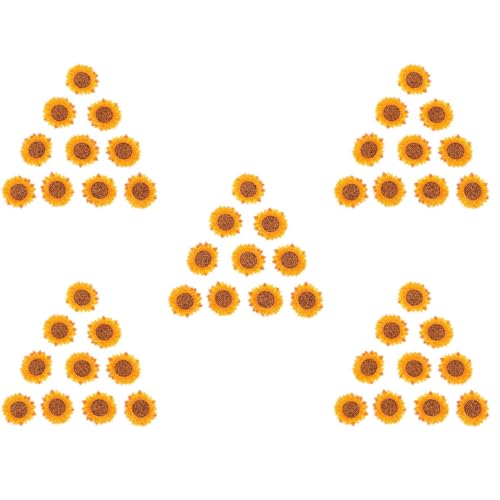 Housoutil 5 Sätze Teiliges Sonnenblumen Stickerei Patches Premium Stoffaufnäher Für Kreative Bastelprojekte Zum Verzieren Von Kleidung Und Accessoires 10 Stück * 5 von Housoutil