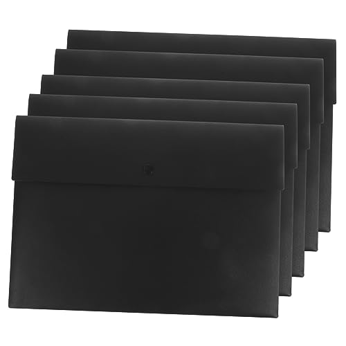 Housoutil 5 Stück A4 Aktentasche Büroordner Dateibeutel Aufbewahrungstaschen Aktenkästen a4 ordner halter briefumschläge transparenter Aktenhalter Dokumentenmappen Abs Black von Housoutil