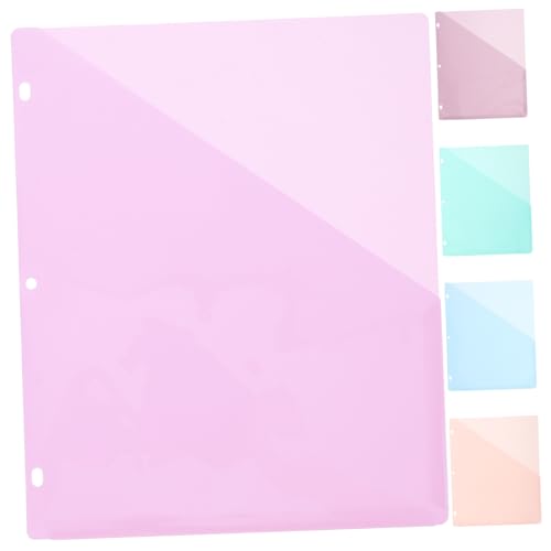 Housoutil 5 Stück A4 Lose Leaf Information Bag Veranstalter Büro Separator Ordner mit Tabs Blau für Office-Tab-Teiler Trennlaschen mit Taschen Ordnertaschen Plastiktaschenordner A4 Ordner pp von Housoutil