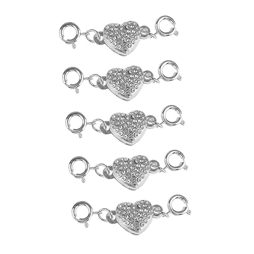 Housoutil 5 Stück Diy Halskette Magnetverschluss Set Herzförmige Schmuckverbindung Teiliges Set Strapazierfähigem Glänzendem Material für Diy Juwelierarbeiten von Housoutil