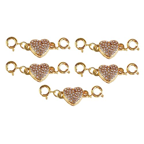 Housoutil 5 Stück Herzförmiger Magnetverschluss Set Stilvolle Schmuckverbindung für Diy und Armbänder Langlebig und Kratzfest Glänzend für Accessoires von Housoutil