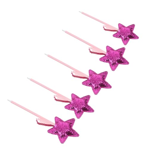 Housoutil 5 Stück Kreative Kugelschreiber mit Glitzer-sternen Kawaii Cartoon Schreibstifte für Schule Büro Party Dekorative Bunte Stifte für Schüler und Geschenkideen von Housoutil
