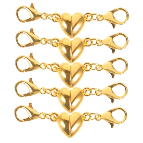 Housoutil 5 Stück Liebesmagnetkabel Verschlüsse Für Schmuck Herstellung Verschlüsse Und Verschlüsse Magnetische Halskettenverschlüsse Magnetverschlüsse Für Armbänder Golden Kupferlegierung von Housoutil