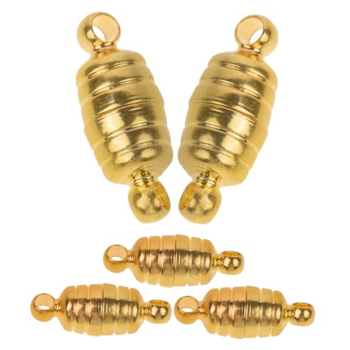 Housoutil 5 Stück Magnetschnalle Schmuck Magnetverschluss Schmuck Magnetverschlüsse für Halskette Schließungen magnetische Schmuckverschlüsse magnetische armbandverschlüsse Kupfer Golden von Housoutil