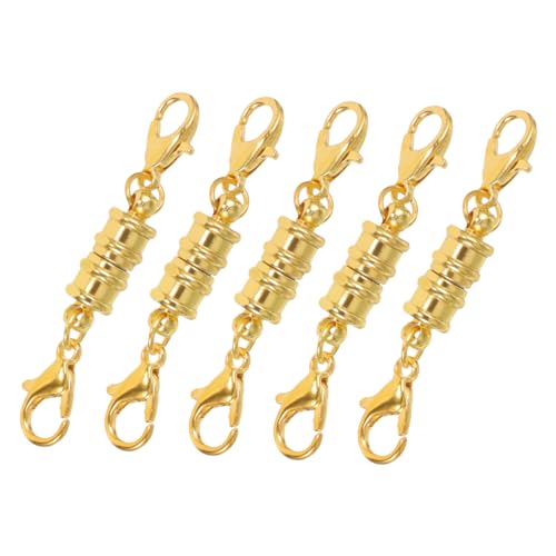 Housoutil 5 Stück Magnetschnalle mit Kupferstreifen Schließe Verschlüsse schmuckverbinder Handgemachter Schmuck magnetischer Armbandanhänger Magnetverschluss-Anschlüsse Golden von Housoutil
