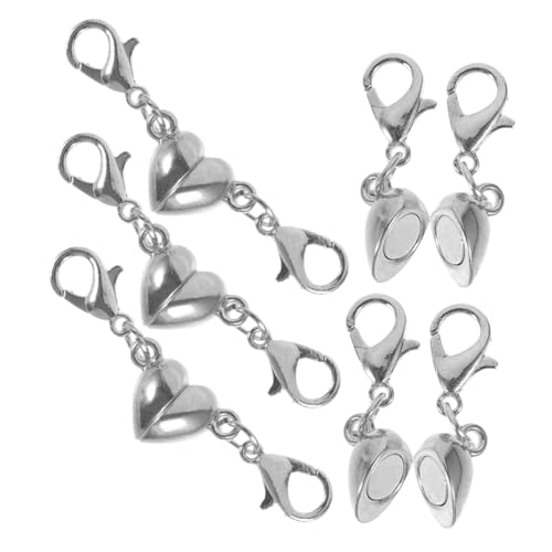 Housoutil 5 Stück Magnetschnallenschmuck Magnetische Halskette Verschluss Verschlüsse Für Schmuck Magnetverschlüsse Schmuck Verschluss Schlüssel Halskettenanschluss Kupferlegierung Silber von Housoutil
