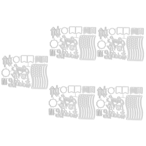 Housoutil 5 Stück Metallmesserform Scrapbooking Schnitte Prägung für sterben prägen Handwerk Scrapbook Metall Schneiden stirbt Stanzformen Schablonen Stahl mit hohem Kohlenstoffgehalt Silber von Housoutil