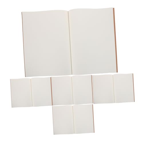 Housoutil 5 Stück Notizbuch Page Notebook Skizzenblöcke Skizzenbuch leeres Buch leerer Zeichenblock Hefte für die Schule leere Bücher Notizbücher Papier Light Brown von Housoutil