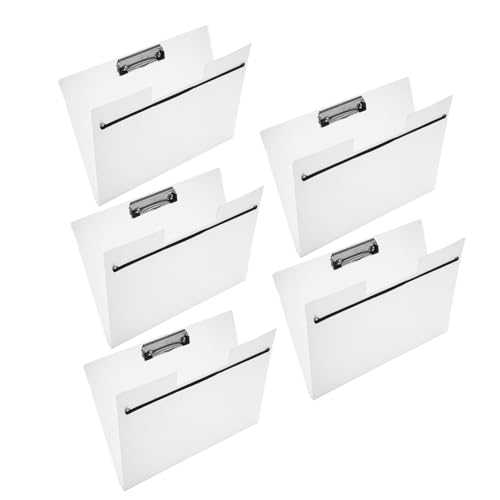 Housoutil 5 Stück Teiliges Clipboard mit Abdeckung Multifunktionales Dokumenten Organizer für Büro und Zuhause Klemmen von Unterlagen Menüs und Notizen Transparentes Design von Housoutil