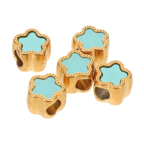 Housoutil 5 Stück Teiliges Edelstahl Stern Spacer Perlen mit Großem Loch Bunte Tropfen-optik Leichte Lose Perlen für DIY Halsketten Armbänder Schmuckzubehör Housoutil 5 Stück Teiliges Edelstahl Stern Spacer Perlen mit Großem Loch Bunte Tropfen-optik Leichte Lose Perlen für DIY Halsketten Armbänder Schmuckzubehör von Housoutil