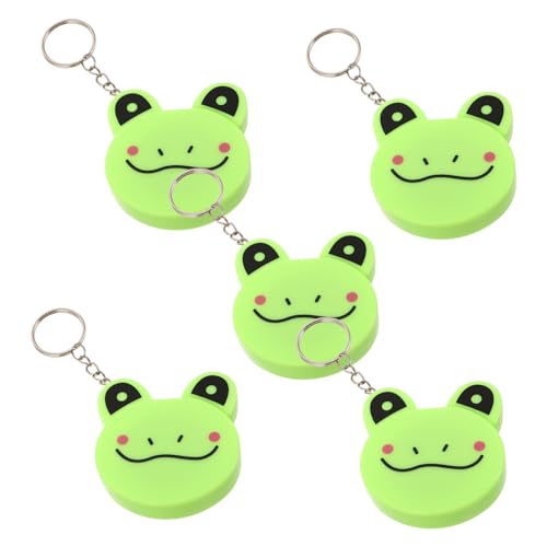 Housoutil 5 Stück Teiliges Frosch-maßband mit Schlüsselring Weiches Beidseitig Bedrucktes Automatisches Rollmaßband Flexibles Körper-maßband für Nähen Stricken und Diy-projekte von Housoutil