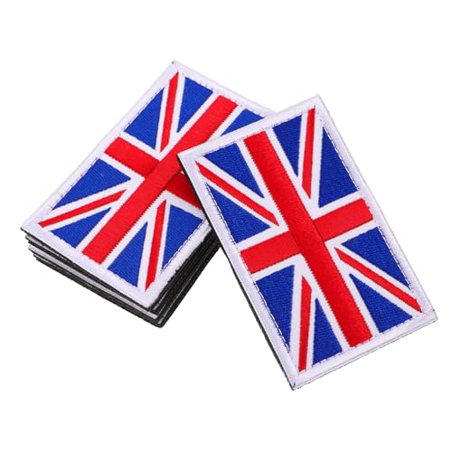 Housoutil 5 Stück Teiliges Handbestickte Uk-flaggen Aufnäher Dickes Material Langlebige Nähapplikationen für Jacken Rucksäcke und Diy-zubehör Britisches Union Jack Abzeichen für Individuelle von Housoutil