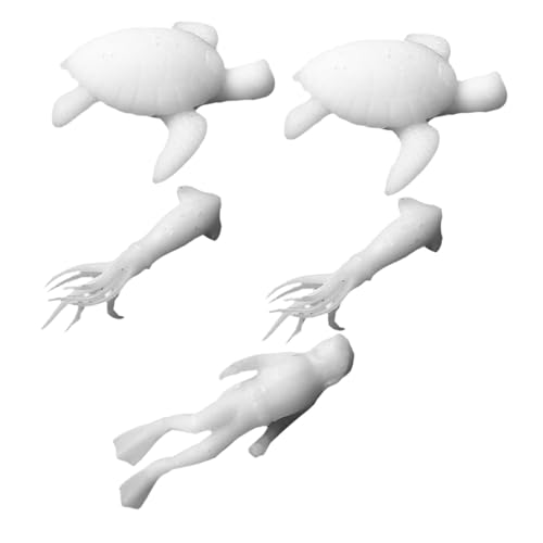 Housoutil 5 Stück Teiliges Resin Epoxidharz Füller mit Miniatur Wald mikrolandschaftsfiguren Realistische Schildkröten Taucher und Tintenfische für DIY Handwerk und Dekoration von Housoutil