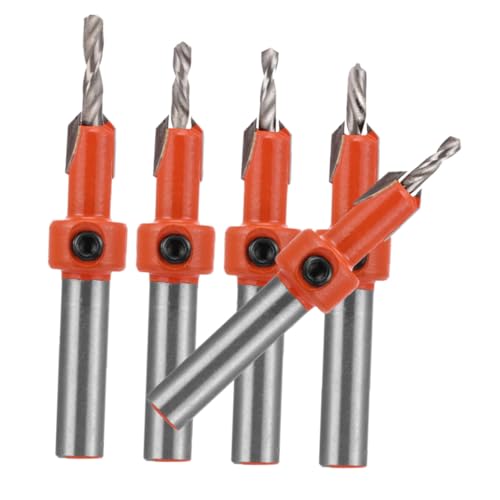 Housoutil 5 Stück Teiliges Senkbohrer Set für Holz mit Selbstschneidender Stufenbohrung Verschleißfester Legierungskopf Splitterfrei Zeitsparend und Einfach für Hobby und im Holzhandwerk von Housoutil