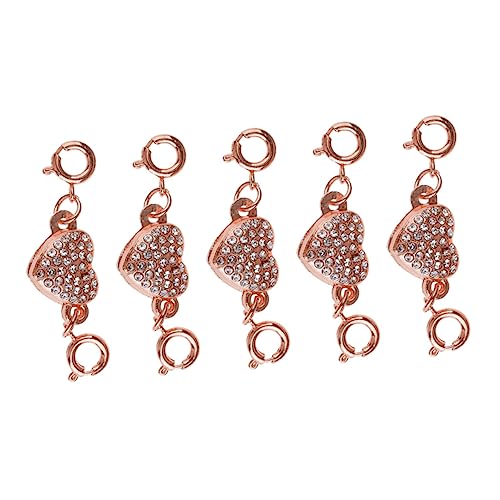 Housoutil 5 Stück Teiliges Set Herzförmige Magnetverschluss für Diy Schmuck Strapazierfähige und Stilvolle Verschlüsse für Armbänder Roségold für Schmuckgestaltungen von Housoutil