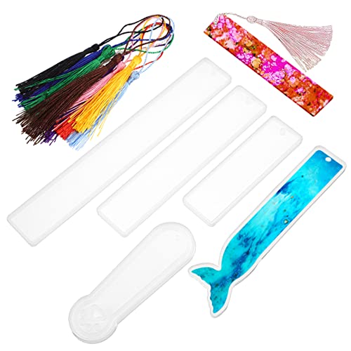 Housoutil 5 Stück Teiliges Set Silikon Buchzeichen Moulage mit Bunten Quasten für Diy Handwerke Einfach zu Entformen für Lesezeichen Anhänger und Deko Housoutil 5 Stück Teiliges Set Silikon Buchzeichen Moulage mit Bunten Quasten für Diy Handwerke Einfach zu Entformen für Lesezeichen Anhänger und Deko von Housoutil
