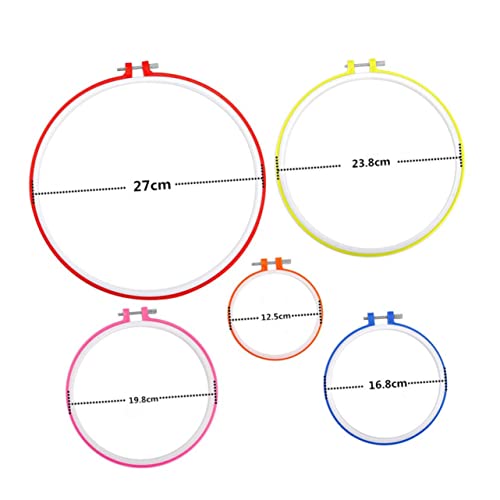 Housoutil 5 Stück Teiliges Stickrahmen Set für DIY Kreuzstich Handwerk für Anfänger Stickerei und Dekoration Zufälliger Farben Einfach zu Handhaben und Zufällige Farbe Zufällige Farbe von Housoutil