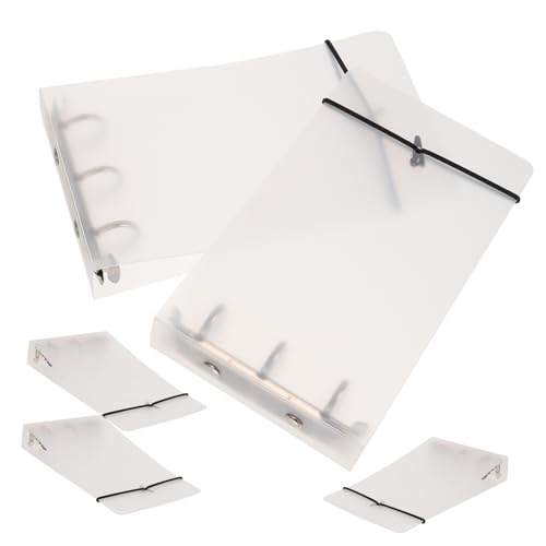 Housoutil 5 Stück Teiliges Transparentes Notizbuch Binder Wiederverwendbare Hülle mit Löchern für Büro und Haushalt zur Organisation von Dokumenten und Unterlagen von Housoutil