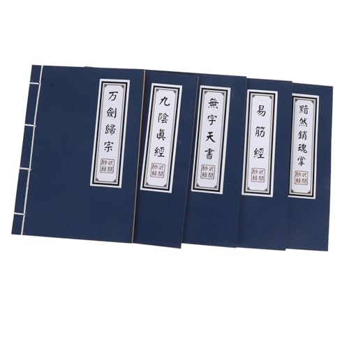 Housoutil 5 Stück Vintage Chinesisches Notizbuch mit Leerem Seitenformat Asiatischer Stil Retro Wuxia Journal für Notizen Cosplay Tagebuch Vielseitiges Kraftpapier Schreibheft für Schule von Housoutil