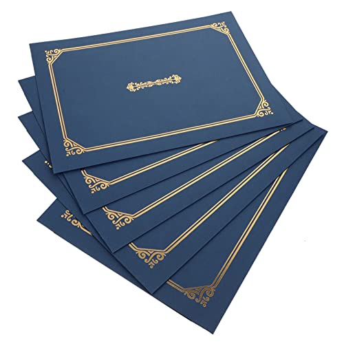 Housoutil 5 Stück Zertifikatshülle Abschlusszeugnis-Schriftrolle ziehen um Diplom-Cover Diplomordner dokumentenmappe urkundenmappe zertifikat schutzhüllen Dokumentenabdeckung aus Papier Blue von Housoutil