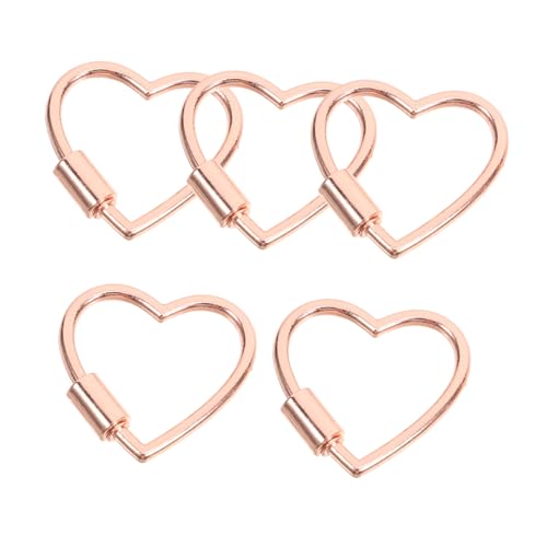 Housoutil 5 Stück Zubehöranschluss Doppelverschluss Karabiner Halskette Armbandclips Und Verschlüsse Halskette Magnetverschluss Stark Schmuckbefund Geformter Karabiner Roségold Zinklegierung von Housoutil