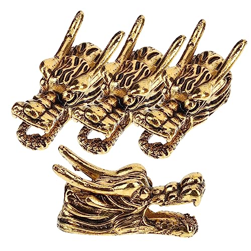Housoutil 5 Stück armband zubehör Schmuckherstellungszubehör Drachenkopf-Verbindung Schmuckbastelbedarf Drachenkopf Perlen Antike Perlen für die Herstellung von Armbändern Legierung Golden von Housoutil