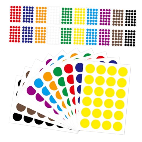 Housoutil 50 Blatt Farbpunkt-aufkleber Kreisetiketten Runde Aufkleberetiketten Zeitschriftenaufkleber Farbig Aufkleber Etiketten Punktaufkleber Etiketten Aufkleber Kreisaufkleber Papier von Housoutil