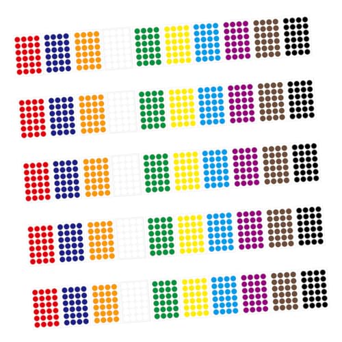 Housoutil 50 Blatt farbige Kreis-Punkt-Aufkleber, selbstklebende Codierungsetiketten für und Büro, runde Punkte, helle Farben, jeweils zum Organisieren und Beschriften von Housoutil