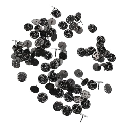 Housoutil 50 Sätze Hutzubehör Stiftverriegelung auf der Rückseite Schließe Rückseiten aus Emaille für Teil beachten brosche Emaille-Pin-Verriegelung zurück Pin-Backs-Verriegelung Eisen Black von Housoutil