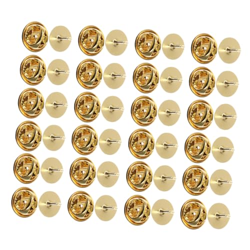 Housoutil 50 Sätze Hutzubehör schmuckherstellung abzeichen Accessoirenadeln Pin-Rückseite Stiftverriegelung auf der Rückseite Pin Sperre Name Broschenhalter Stopper endet Stift Eisen Golden von Housoutil