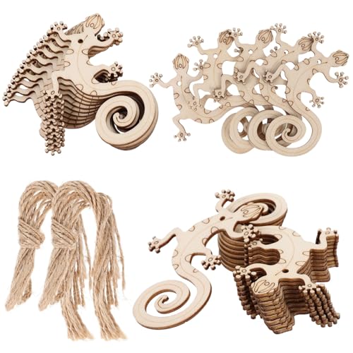 Housoutil 50 Sätze Unfertige Holzscheiben für DIY Projekte Lizard Holzstückchen mit Jute Schnur Bastelmaterialien für Kreative Wohnkultur und Persönliche Dekoration Housoutil 50 Sätze Unfertige Holzscheiben für DIY Projekte Lizard Holzstückchen mit Jute Schnur Bastelmaterialien für Kreative Wohnkultur und Persönliche Dekoration von Housoutil