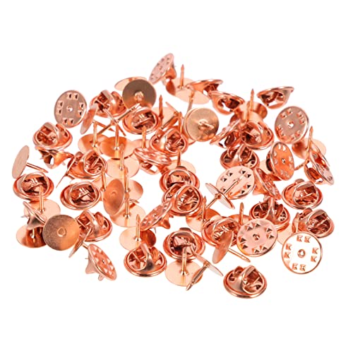 Housoutil 50 Sätze Verschlussstifte für Anstecknadeln Locking Pin Back für Schmuck Basteln und Diy Projekte Geeignet für Broschen Abzeichen und Mehr Gold Kupfer mit Rundkopf Nadeln von Housoutil
