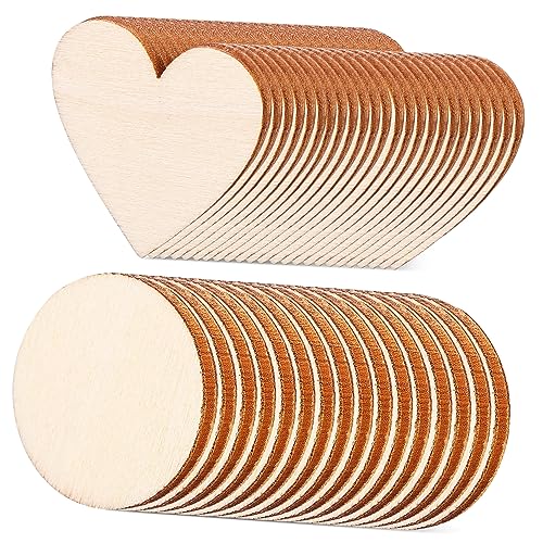 Housoutil 50 Stck DIY Holzscheiben Unvollendete Holzplatten zum Basteln Gravieren und Malen Runde Herzförmige Holzstücke für Kreative Projekte Housoutil 50 Stck DIY Holzscheiben Unvollendete Holzplatten zum Basteln Gravieren und Malen Runde Herzförmige Holzstücke für Kreative Projekte von Housoutil