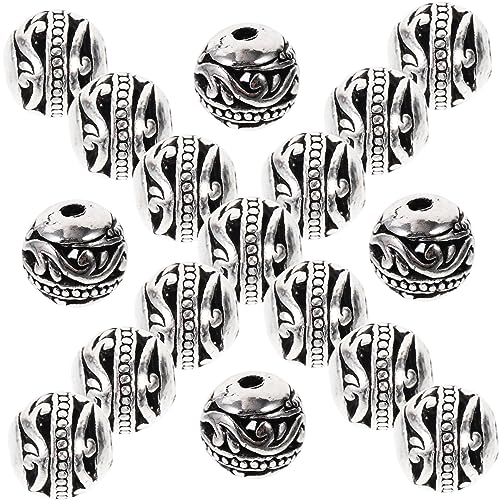 Housoutil 50 Stück Armband Halskette Perlen Anhänger Für Die Schmuckherstellung Armband-perlen-anhänger Ketten Zur Schmuckherstellung Metallperlen Lose Silver Legierung Housoutil 50 Stück Armband Halskette Perlen Anhänger Für Die Schmuckherstellung Armband-perlen-anhänger Ketten Zur Schmuckherstellung Metallperlen Lose Silver Legierung von Housoutil