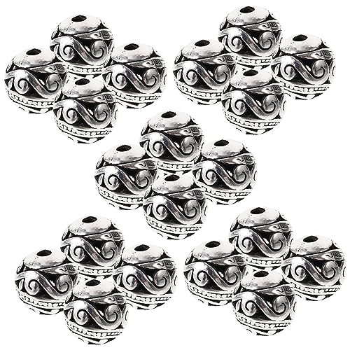 Housoutil 50 Stück Armband Halskette Perlen Schmuckzubehör Perlen für Armbänder Herstellung Metallperlen dekorative Perlen Armbandperlen Perlen Metall Legierung Silver Housoutil 50 Stück Armband Halskette Perlen Schmuckzubehör Perlen für Armbänder Herstellung Metallperlen dekorative Perlen Armbandperlen Perlen Metall Legierung Silver von Housoutil