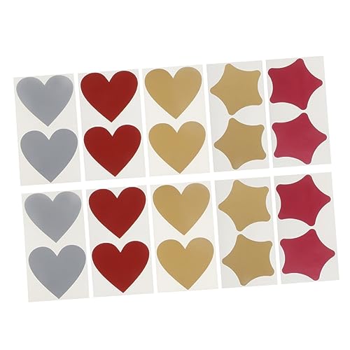 Housoutil 50 Stück Bunte Aufkleber DIY Überraschungsfolie Rubbellose Aufkleber für Postkarten Party Basteln mit Goldenen und Silbernen Herz und Sternmotiven Housoutil 50 Stück Bunte Aufkleber DIY Überraschungsfolie Rubbellose Aufkleber für Postkarten Party Basteln mit Goldenen und Silbernen Herz und Sternmotiven von Housoutil