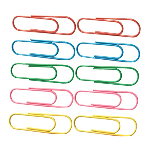Housoutil 50 Stück Bunte Büroklammern Klassifizierte Papierclips für Schule Büro Diy Dekoration Leichtgewichtige Metallklammern Fröhlichen Farben als Lesezeichen für von Housoutil