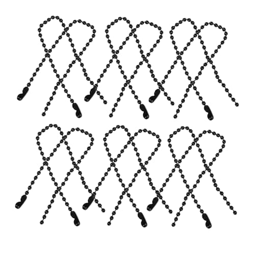 Housoutil 50 Stück Dekorationskette Schmuckkette Groß Halskette Mit Kugelkette Schwarze Perlenkette Runde Perlen Etikett Bedruckte Anhängerkette Black von Housoutil