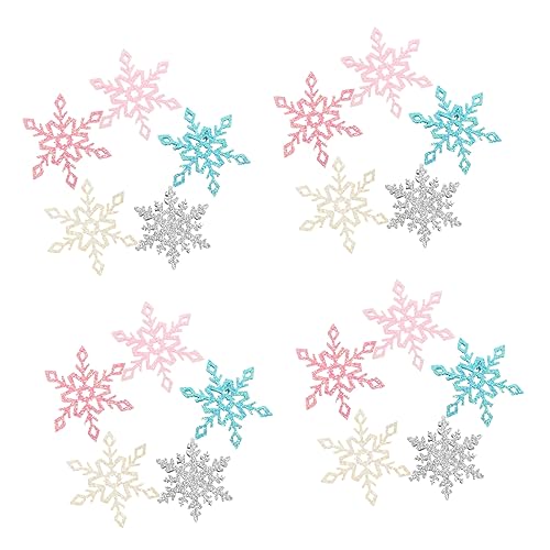 Housoutil 50 Stück Diy Handgefertigte Haarschmuck Materialien für Mini Schneeflocken Patches Glitzernde Applikationen für Kreative Bastelprojekte für Haaraccessoires und Dekoration von Housoutil