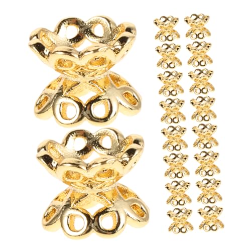 Housoutil 50 Stück Doppelseitige Hohlblumen Perlenkappen Langlebige Metall Endkappen für Schmuckherstellung DIY Zubehör für Armbänder Halsketten und Bastelprojekte von Housoutil